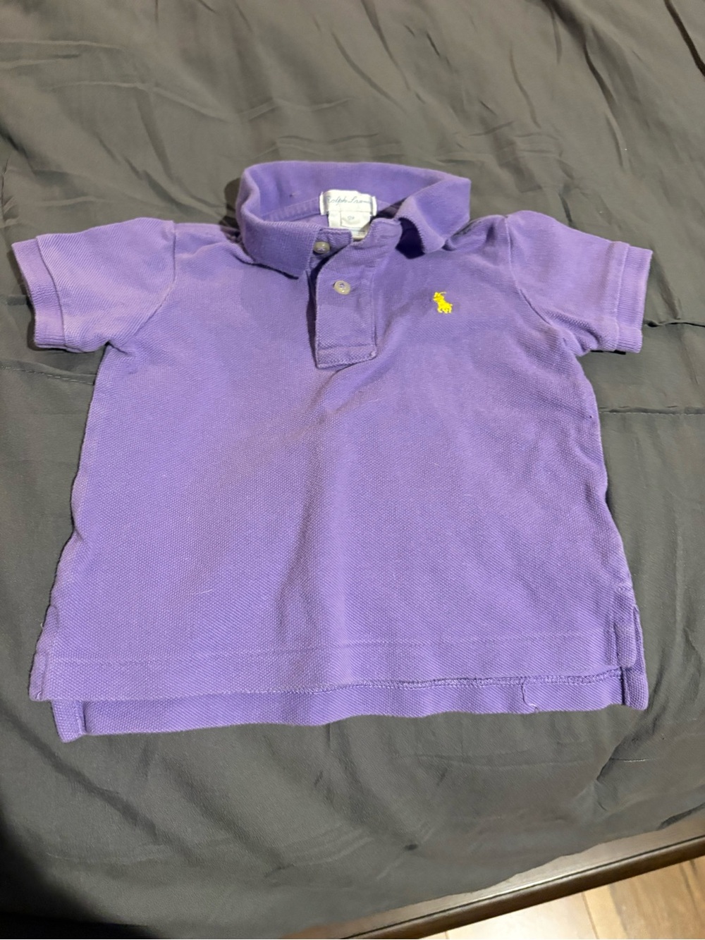 Ralph Lauren Kids Short-Sleeve Polo in Purple with Yellow Pony